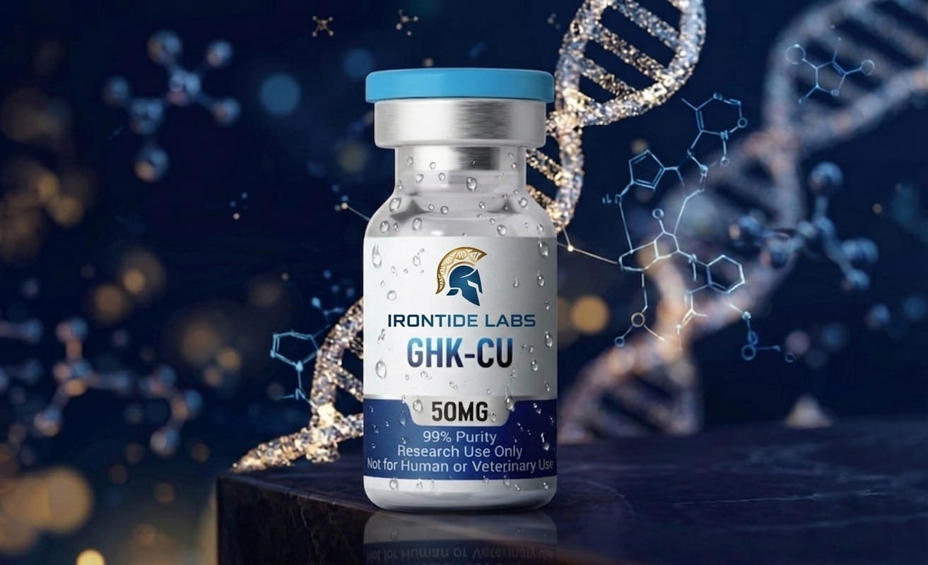 GHK-Cu research peptide vial - Irontide Labs