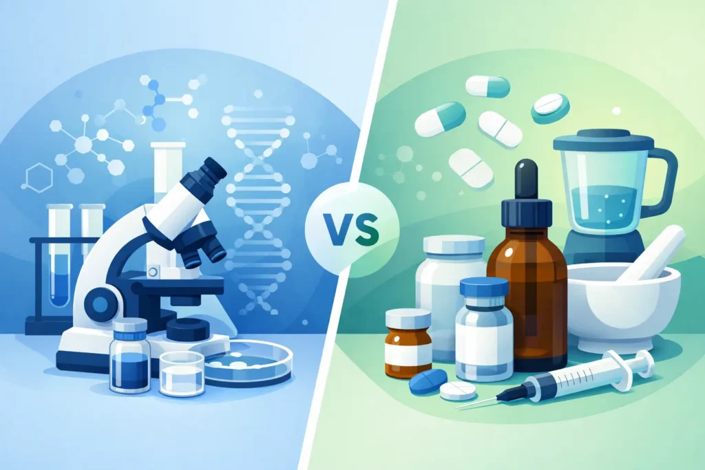 Research Peptides vs Compounded Peptides